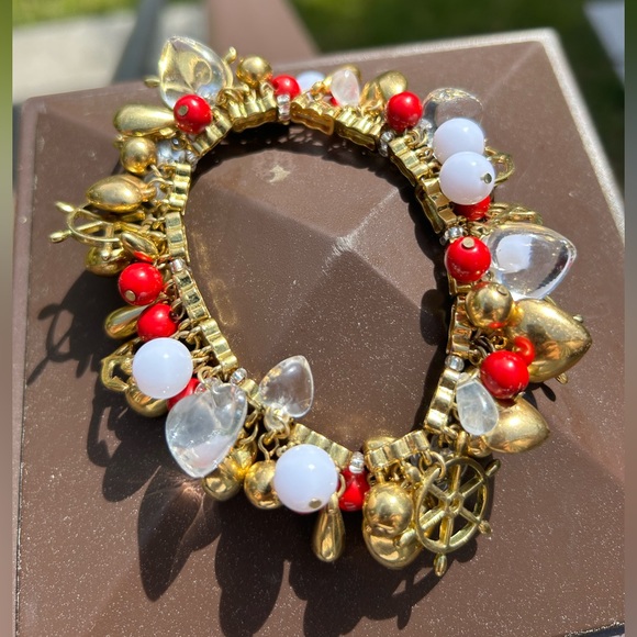 NWOT Red White and Gold Nautical Bracelet - Picture 3 of 3